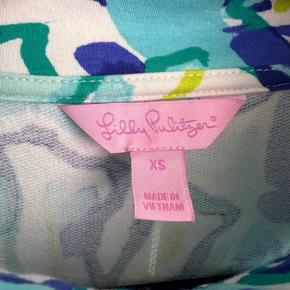 Lilly Pulitzer, Reagan Full-Zip Jacket, Pool Blue Green Stay Cool Cotton Spandex - Picture 3 of 12